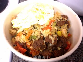牛肉泡菜蔬菜炒饭的做法