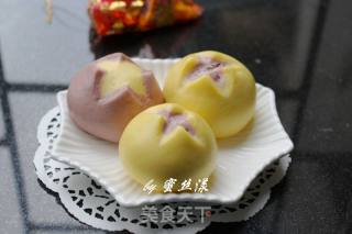 双色开花馒头的做法
