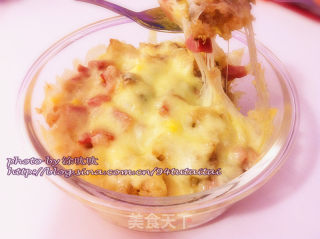 培根火腿玉米焗饭的做法