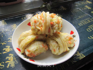 白菜火腿豆渣卷的做法