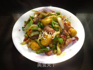 板栗白菜杆炒瘦肉的做法