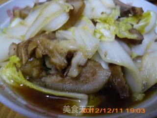 简单、开胃又下饭的小炒－－－－醋溜卤肉白菜