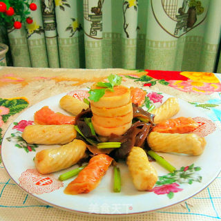 小炒鱼.肉卷的做法