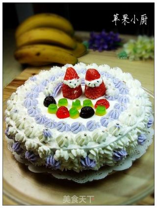 简单裱花生日蛋糕