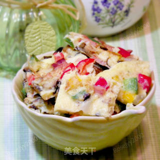 金光灿灿火腿菜椒煎蛋的做法