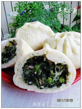 萝卜叶虾皮包子