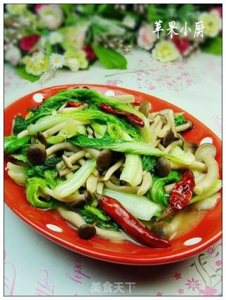 小白菜蟹味菇的做法
