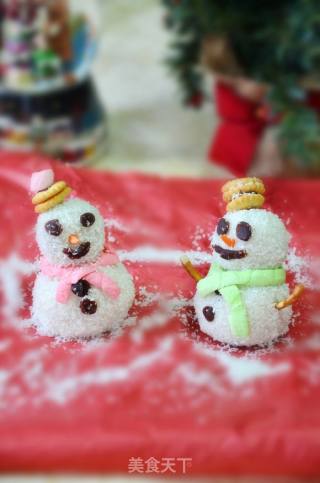 雪人糯米糍——圣诞节甜点