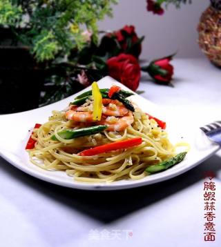 意大利面食“冷腌虾蒜香意大利面”的做法