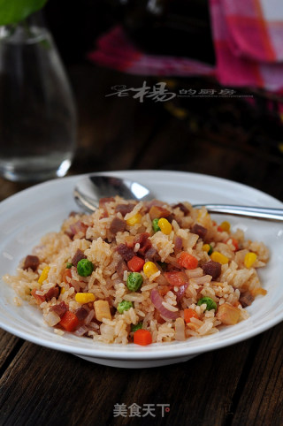 叉烧双拼炒饭的做法