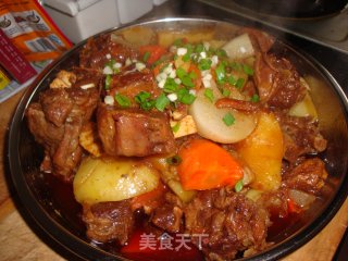 土豆萝卜柱侯牛排的做法