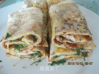 孜然辣酱鸡蛋饼的做法