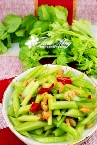 海米炝芹菜的做法