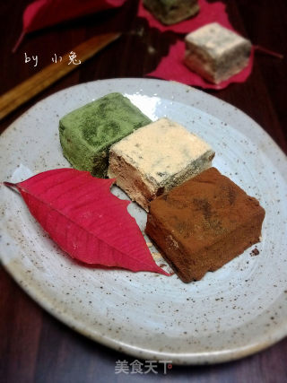 和风豆浆生巧克力3种的做法