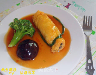 用玉子豆腐做的“黄金福袋”的做法
