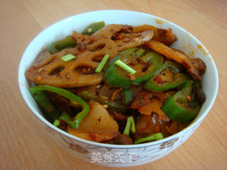 湘辣藕炒肉的做法