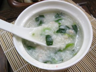 青菜瘦肉粥的做法