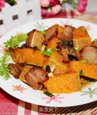 豆豉腊肉焖南瓜的做法