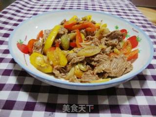 彩椒炒牛肉的做法