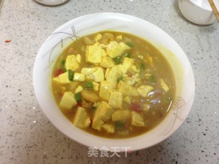 咖喱虾仁豆腐的做法