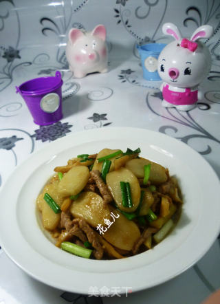 瘦肉丝笋尖炒年糕的做法