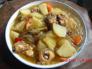 土豆粉条炖鸡的做法