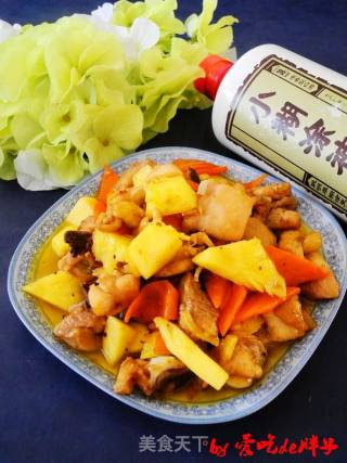 香菠鸡块的做法