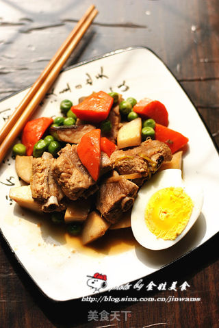 让儿子食欲大增的一道菜---【杏鲍菇烧排骨】的做法