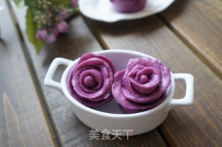 紫薯玫瑰花馒头的做法
