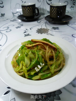 香干牛心菜炒米粉的做法