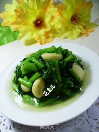 蒜头油菜蕻的做法