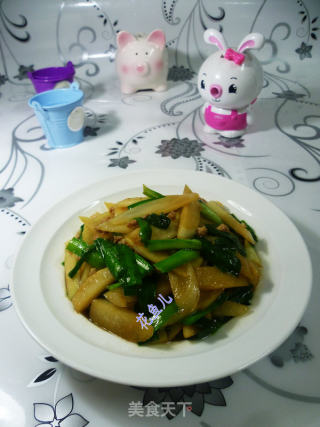 肉末韭菜炒茭白的做法