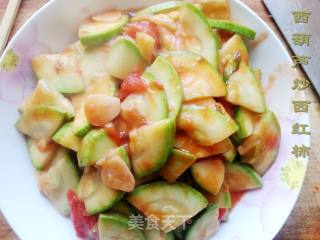 双西合璧--西葫芦炒西红柿---夏日素食来袭！！的做法