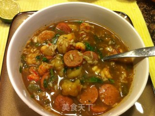 香肠海鲜稀饭的做法