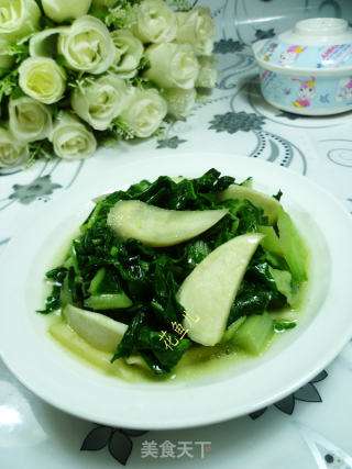 茭白炒君叠菜的做法