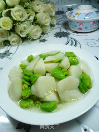 蚕豆炒山药的做法