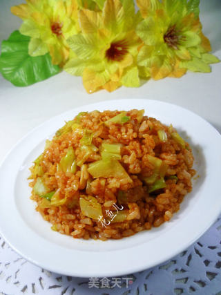 辣椒酱圆白菜炒饭的做法