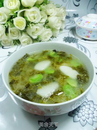 雪菜蚕豆年糕汤的做法