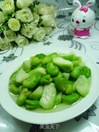 蚕豆炒夜开花的做法