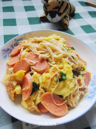 金针菇火腿肠炒蛋的做法