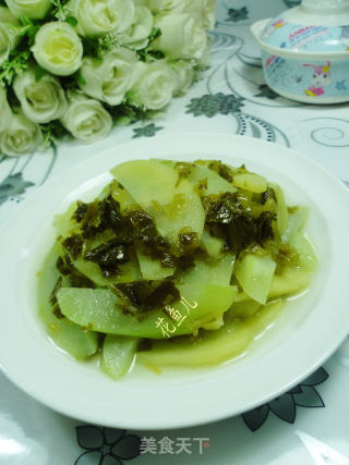 雪菜土豆炒夜开花的做法