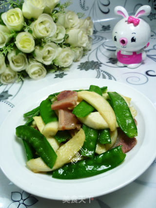 茭白风干肉炒荷兰豆的做法