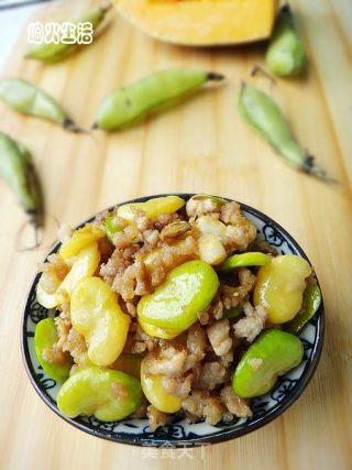 肉末炒蚕豆的做法