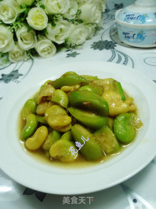 肉末蚕豆炒丝瓜的做法