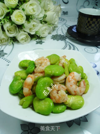 虾仁炒蚕豆的做法