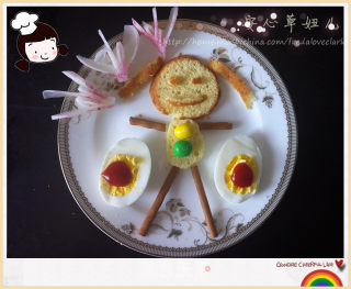 创意早餐之开心小妞儿的做法