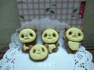 立体熊猫饼干的做法