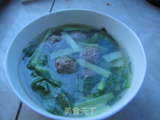 小白菜汆丸子的做法