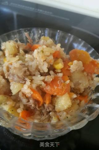 排骨汤什锦焖饭的做法