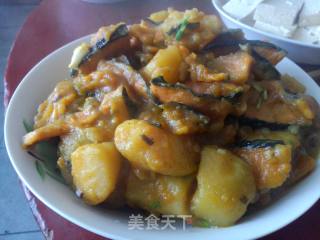 油焖土豆南瓜干的做法
